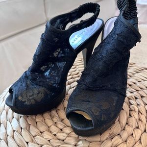 Lace Platform High Heel Booties